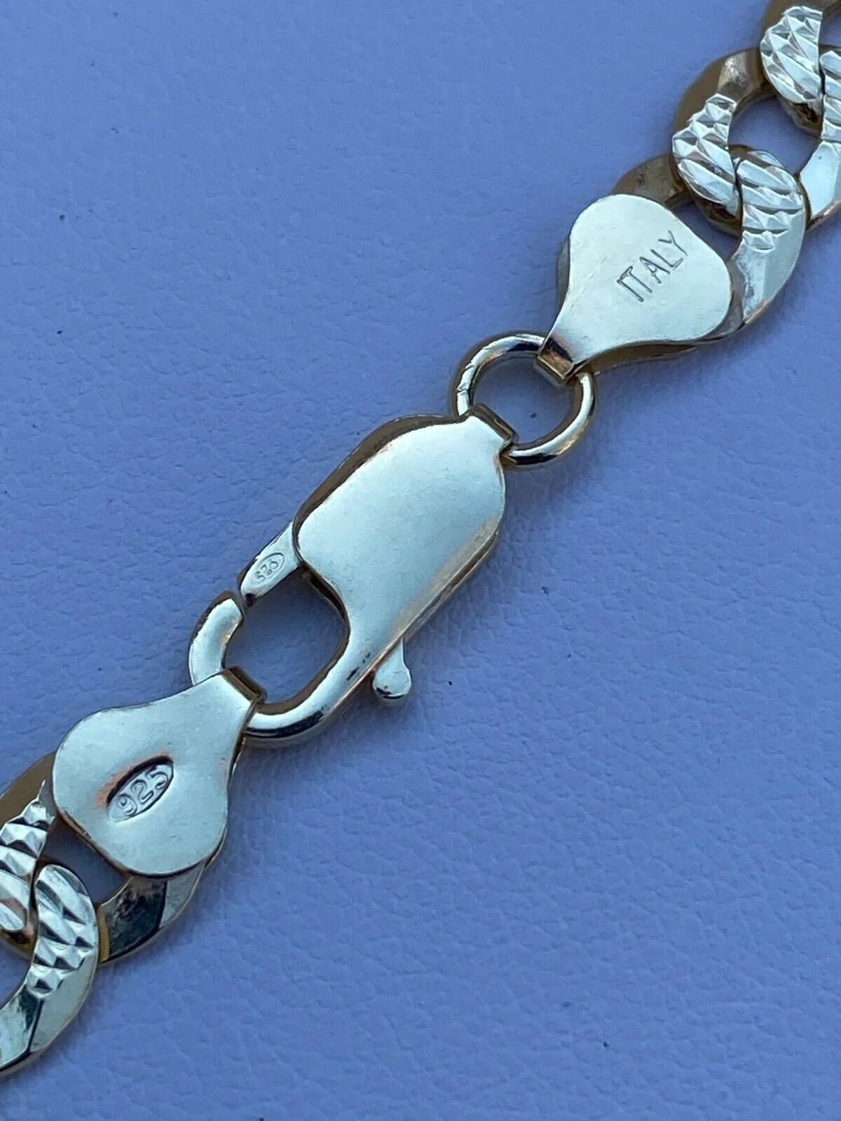 Men'S Women'S 14K Gold Vermeil over Solid 925 Silver Flat Curb Cuban Link Diamond Cut Chain Necklace 4Mm - 11Mm, 16"- 30" or 7”-9” Bracelet