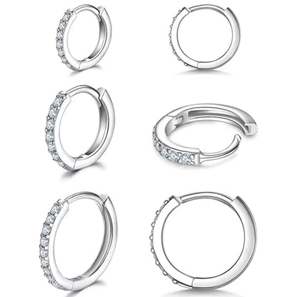 Lumière Mini Crystal Hoops – Sleek Shine in a Subtle Spark