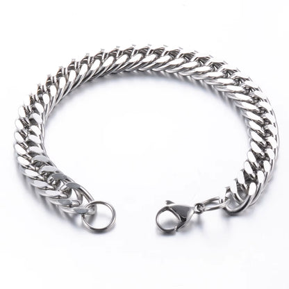 Men‘S Fashion Hiphop Cuban Chain Men Bracelet Stainless Steel 4.8/5.8/6.6/9.2Mm Width Bracelets Figaro Link Chain Boy Jewelry