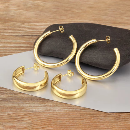 AuraHoop™ Bold Copper Circle Earrings – Four Styles of Effortless Elegance