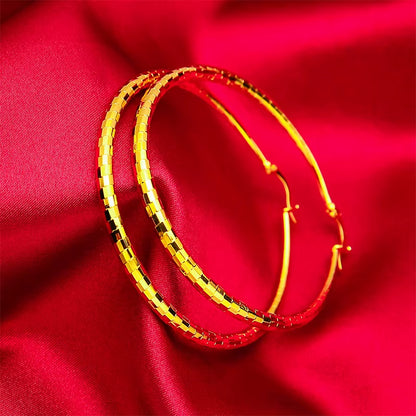 Women'S 24K Gold AU999 Meteor Shower Earrings | Vine-Wrapped with Mother-Of-Pearl Inlay, Daily Fresh Style