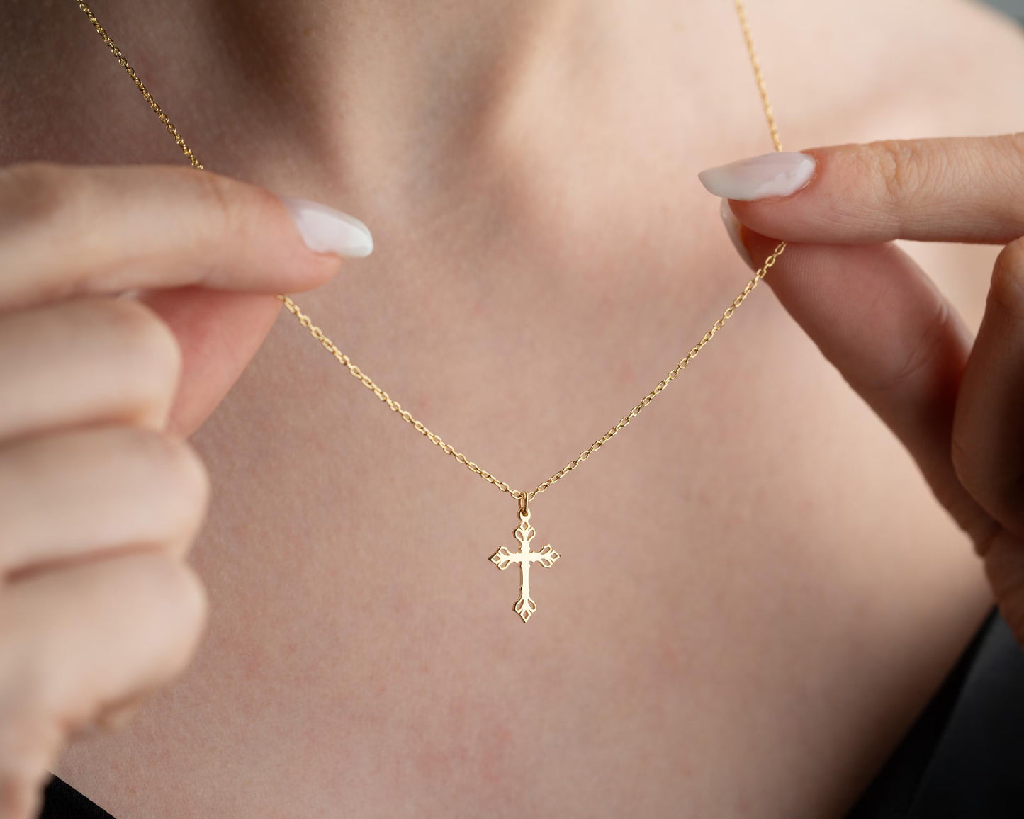 Grace & Glow Cross Necklace – Faith Wrapped in Pure Elegance