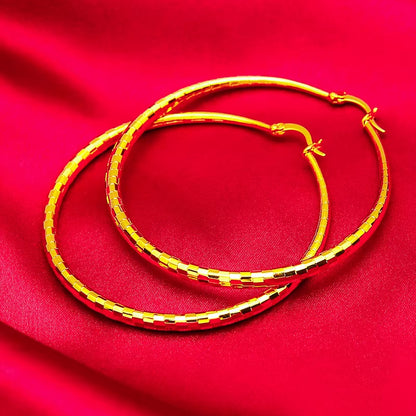 Women'S 24K Gold AU999 Meteor Shower Earrings | Vine-Wrapped with Mother-Of-Pearl Inlay, Daily Fresh Style