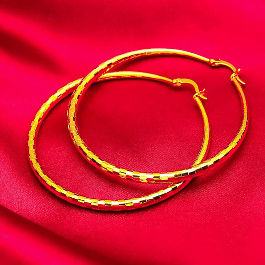 Women'S 24K Gold AU999 Meteor Shower Earrings | Vine-Wrapped with Mother-Of-Pearl Inlay, Daily Fresh Style