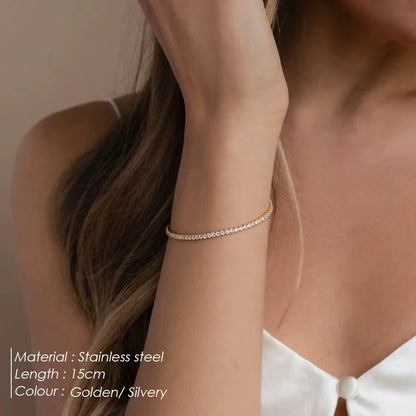 EmpressGleam™ Zirconia Tennis Bracelet – Timeless Sparkle, Effortless Sophistication