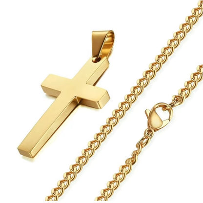 Luxe Cross Sweater Chain – Titanium Steel Boldness with Seasonal Edge
