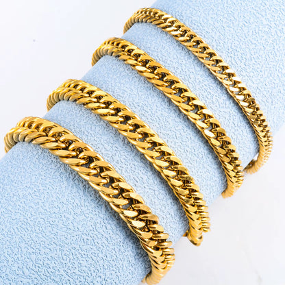 Men‘S Fashion Hiphop Cuban Chain Men Bracelet Stainless Steel 4.8/5.8/6.6/9.2Mm Width Bracelets Figaro Link Chain Boy Jewelry