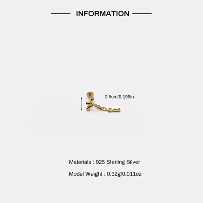 1PC Smooth Love Mini Exquisite Puncture Ear Bone Nail for Women Ins 925 Sterling Silver Geometric Zircon Stud Earring New