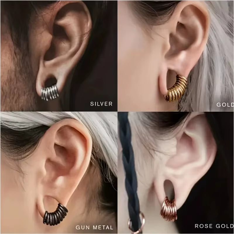 Rebel Edge Piercing Set – Bold Steel for Unapologetic Style