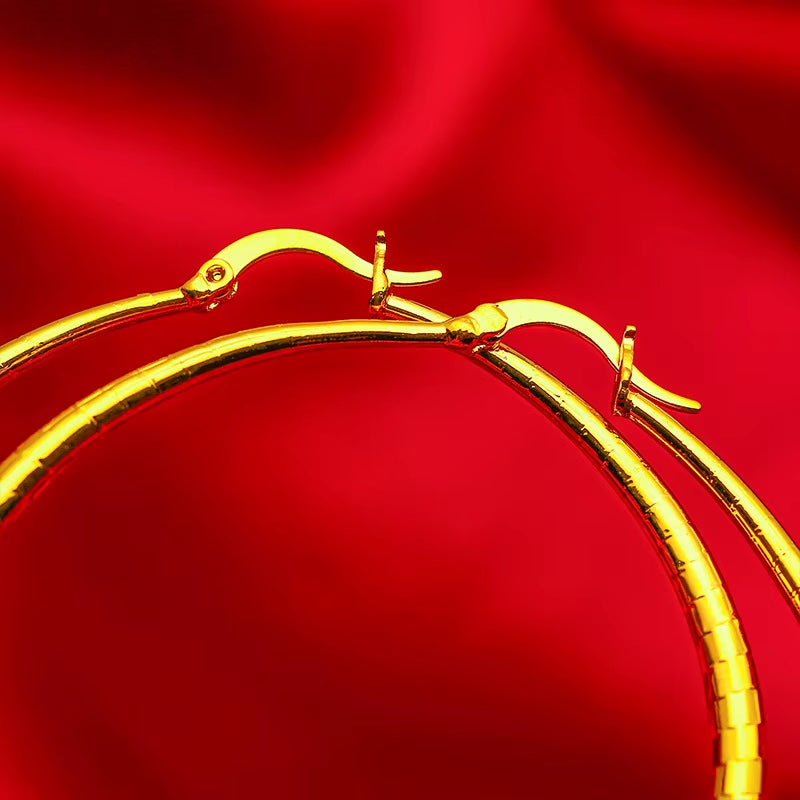 Women'S 24K Gold AU999 Meteor Shower Earrings | Vine-Wrapped with Mother-Of-Pearl Inlay, Daily Fresh Style