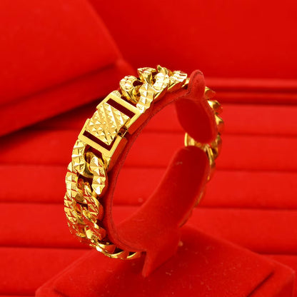 High Qualityau999 Gold Bracelet Wide Edition Boss Chain Flat Bracelet NK Cuban Chain 24K Light Luxury Fashion Men'S Wrist Chain