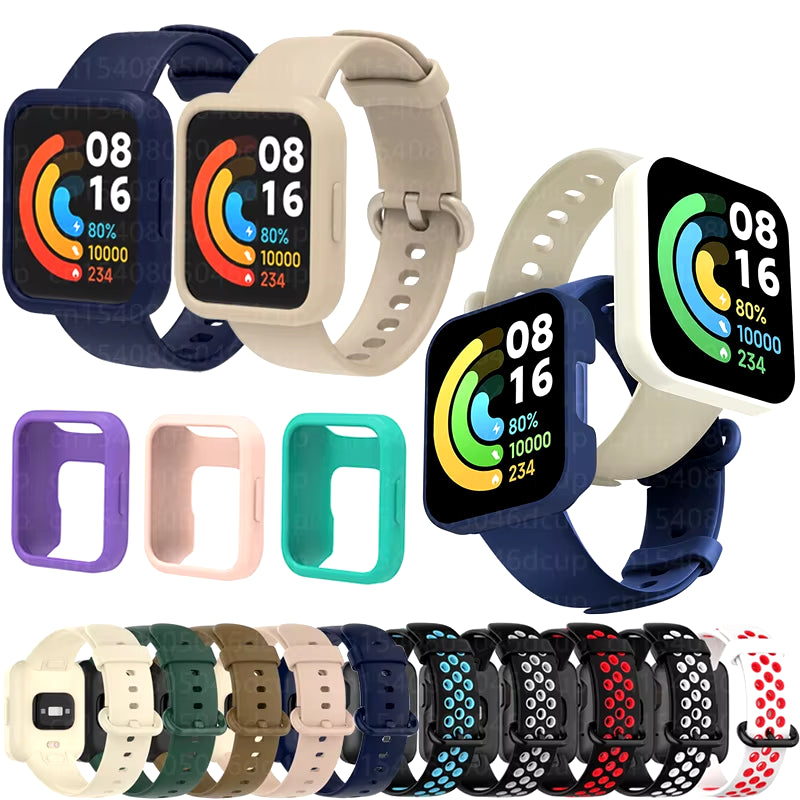 Silicone Strap for Xiaomi Mi Watch Lite / Watch 2 Watch Charger Protector Case Bracelet Watch Band for  Watch / 2 Lite