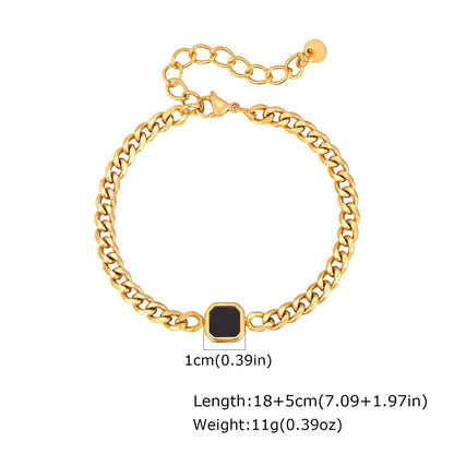 5Mm Width Adjustable Chain Bracelet for Men, Stainless Steel Acrylic Six-Sided Polished Jewelry Gifts for Husband Son‌ Him