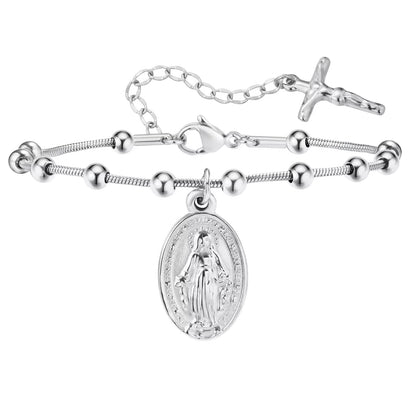 Divine Grace Rosary Bracelet – Faith Woven in Golden Beauty