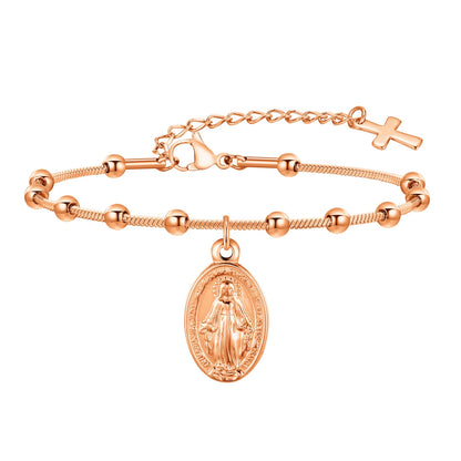 Divine Grace Rosary Bracelet – Faith Woven in Golden Beauty