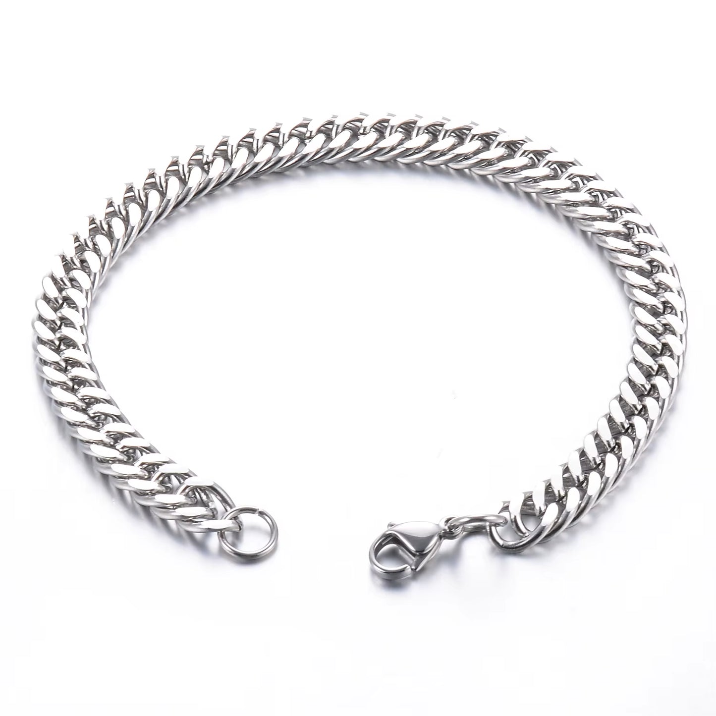 Men‘S Fashion Hiphop Cuban Chain Men Bracelet Stainless Steel 4.8/5.8/6.6/9.2Mm Width Bracelets Figaro Link Chain Boy Jewelry