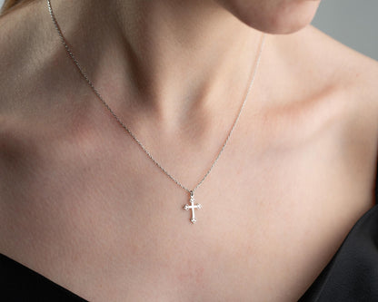 Grace & Glow Cross Necklace – Faith Wrapped in Pure Elegance