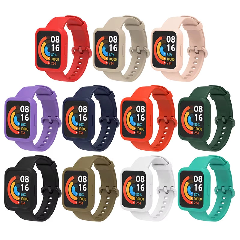 Silicone Strap for Xiaomi Mi Watch Lite / Watch 2 Watch Charger Protector Case Bracelet Watch Band for  Watch / 2 Lite