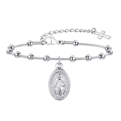 Divine Grace Rosary Bracelet – Faith Woven in Golden Beauty
